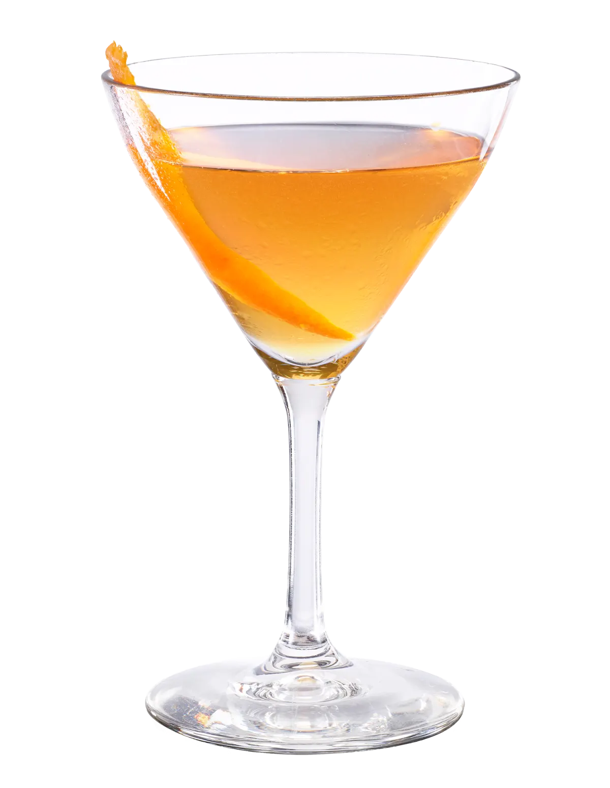 Sidecar cocktail with orange zest