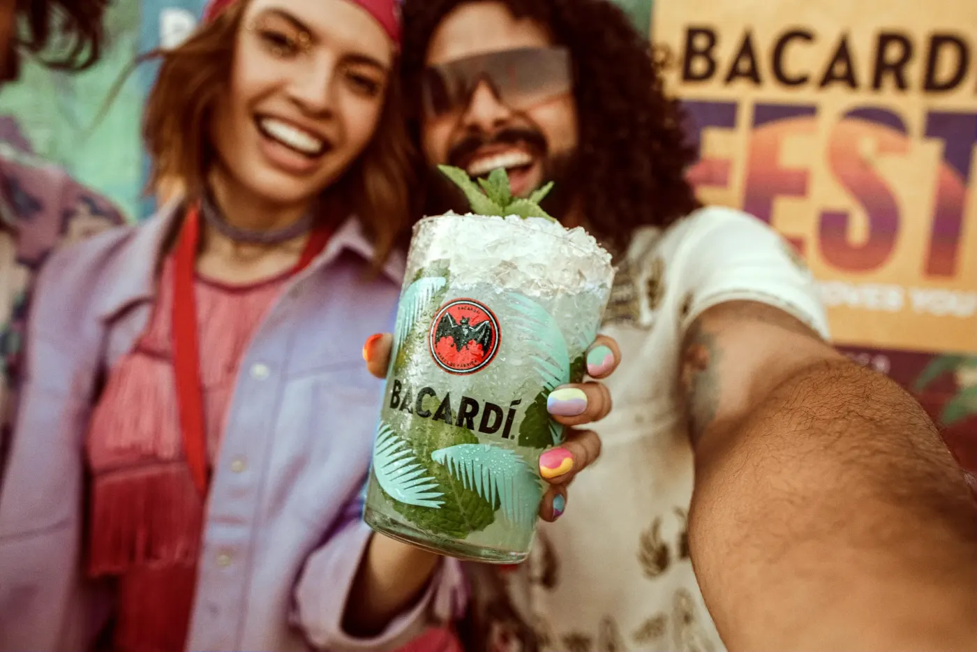 Mojito cocktail with mint and crushed ice