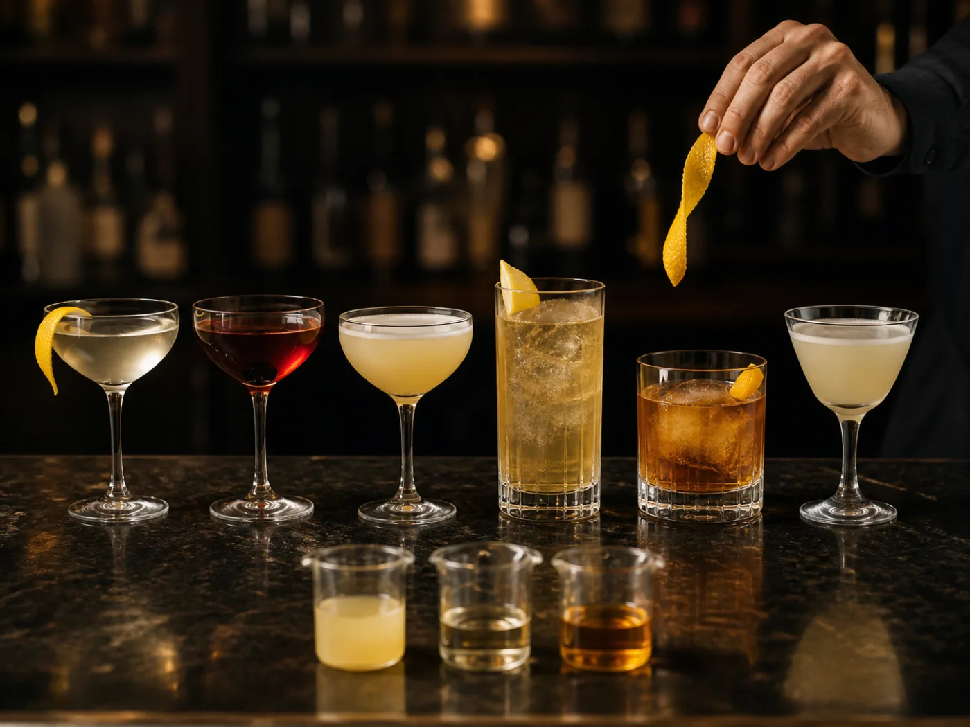 Lessons 7 and 8 covering advanced liquids and cocktail structure